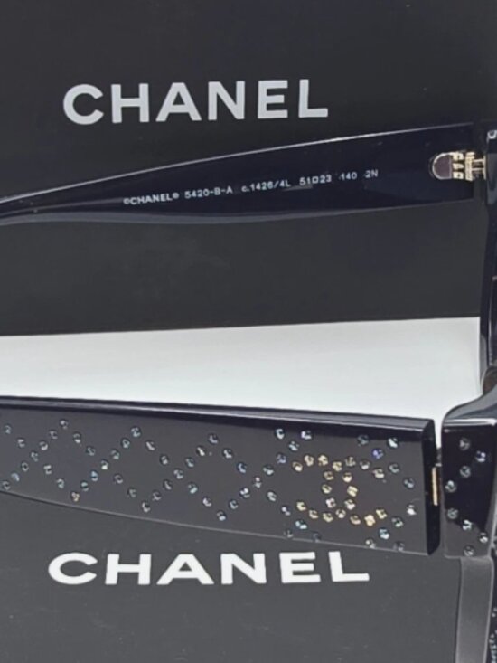 Chanel Butterfly Sunglasses Blue Rhinestone Womens Sunglasses 5420-B-A main image 8